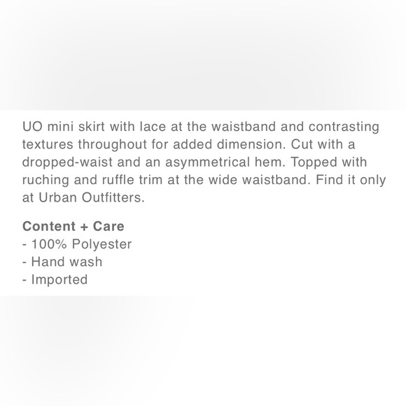 NWT URBAN OUTFITTERS Lace Asymmetrical Mini Skirt Maroon - Picture 5 of 5